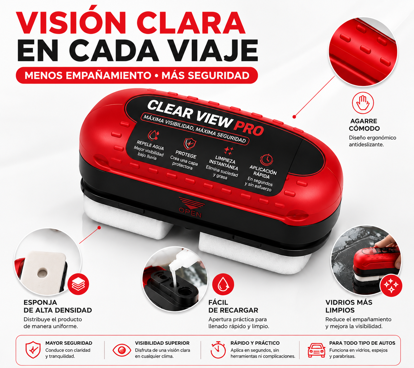 CH -ClearView Pro – Cepillo Antiempañante